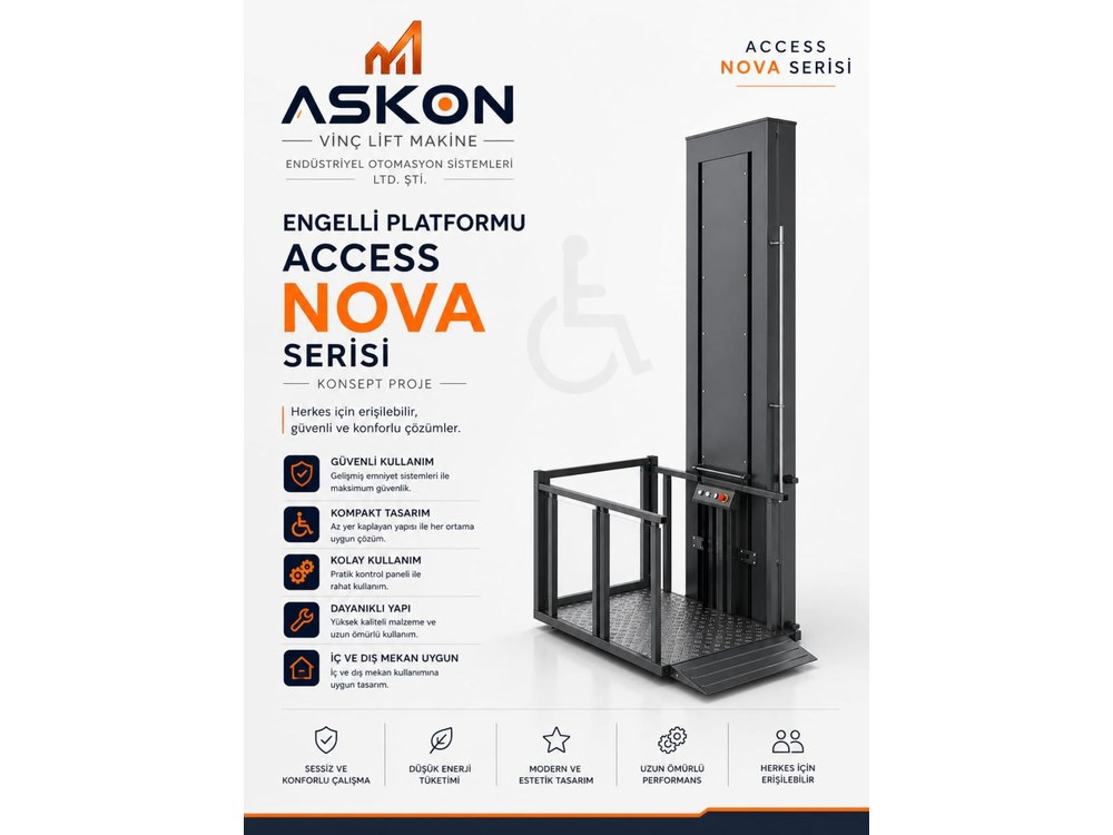Askon Access Nova serisi açık tip engelli platformu
